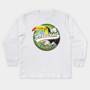 Explore fabulous Ecuador logo Kids Long Sleeve T-Shirt